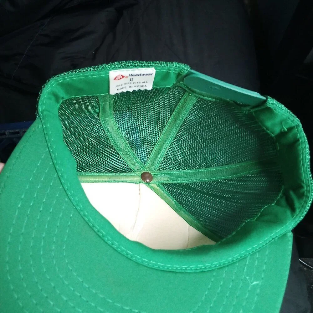 Deadstock Vintage Emerald People's Utility District Patch Snap Trucker Hat Cap